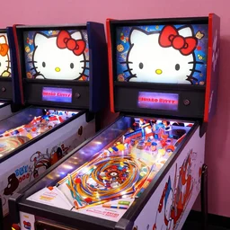 hello kitty pinball machine milton glaser