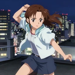 emma watson in heavens feel movie, tokyo, ufotable, kyoani, high quality, key visual, cinematic, city background, night time, rooftop, fate stay night, unlimited blade works, greg rutkowski, high resolution, dynamic pose, extreme close up, street clothes, anime, high budget