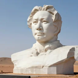 a photo of mao zedong's sculpture on mars a made of resin, dramatic lighting, unreal engine 5 highly rendered, radiant light, detailed and intricate environment