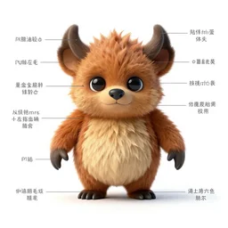 anatomical diagram of a furby with labels and captions, medical textbook