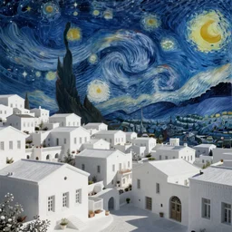 ethereal turkish village, art deco, starry night, sharp focus, trending artstation, octane render, cgsociety, surrealist, cinematic, midsommar