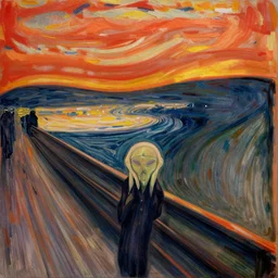 munch's scream in the style of heavy metal comics