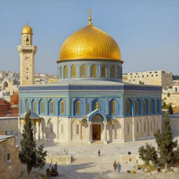 jerusalem temple rebuilt, oil painting, highly detailed, trending on artstation