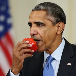 barack obama eating a pepper