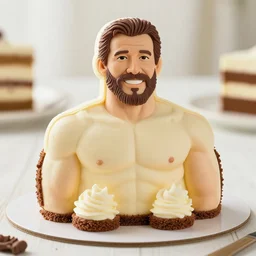 delicious cake in shape of stallone, 8 k hd dof