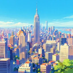 digital illustration of cityscape, vibrant color scheme, by beeple and makoto shinkai