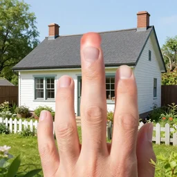 a garden of elderly large fingers outside a thomas kincade cottage