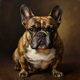 fat french bulldog portrait, mysterious atmospheric lighting, painted, intricate, volumetric lighting, beautiful, rich deep colours masterpiece, golden hour, sharp focus, ultra detailed, by leesha hannigan, ross tran, thierry doizon, kai carpenter, ignacio fernandez rios