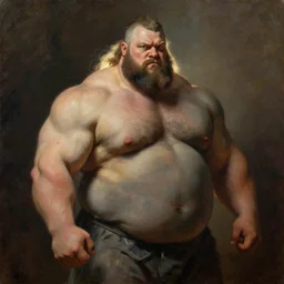 subject:  shark barbarian muscular oversized in medium shot backlight portrait, style:  very heavy textured rembrandt oil painting with dramatic light