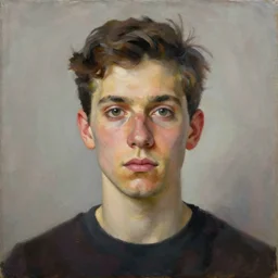 a portrait a very ordinary person, by Mark Rothko, facing front, oil painting, anatomically correct, beautiful perfect face, sharp focus, Highly Detailed, Cinematic Lighting, 8k, HD