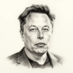 Pencil sketch of Elon Musk
