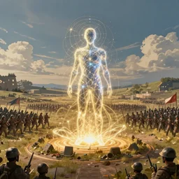 a web made of energy standing in the middle of an open battlefield, armies on the left and right, trending on artstation, cgsociety, 8 k, cinematic, unreal engine, octane render, illustration digital painting, sharp focus, art by wlop and greg rutkowski, rule of thirds, golden ratio, ambient lighting