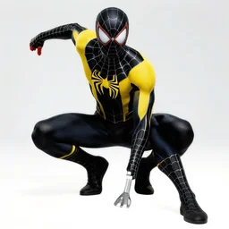 black and yellow spiderman suit with silver lining by todd mcfarlane