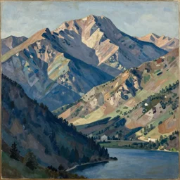 lakeside mountains, by henri matisse