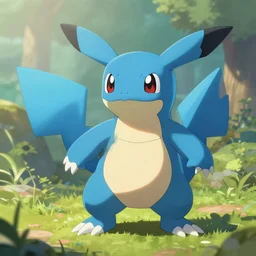 a new species of blue pokemon, created in the style of rj palmer, digital painting