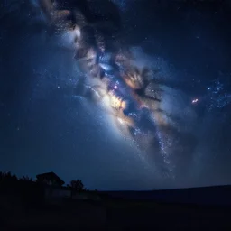 the milk way up above, night time, midnight. highly detailed painting by gaston bussiere, greg rutkowski 8 k