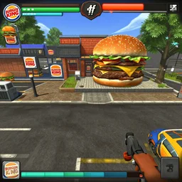 A screenshot of a Quake 3 Arena map of a Burger King.