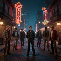 future street night from callahan's crosstime saloon ingame, by dan mumford, moebius, yukito kishiro, barclay shaw, karol bak, jean baptiste monge, high quality, high resolution, smooth 8 k octane rendered with volumetric cinematic dramatic light rutkowsky