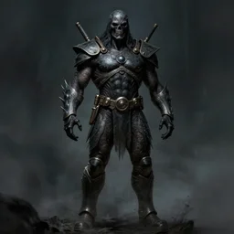 full body portrait of he - man, dark and mysterious and eerie and ominous character, cinematic, epic, highly detailed, intricate, trending in artstation, illustration, artwork by marcus whinney