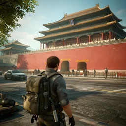 Fallout game set in Beijing, 8K, daytime