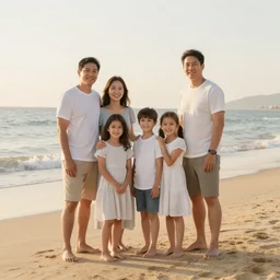 wholesome family photo on the beach