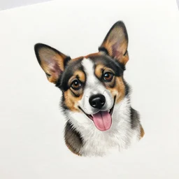 dog tattoo art on white paper