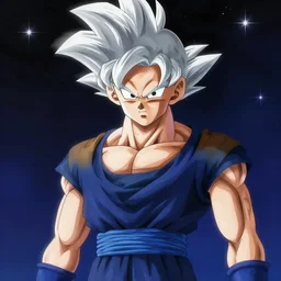 joren the grey from dragon ball super, high quality, amazing, stars in the background, dbz style