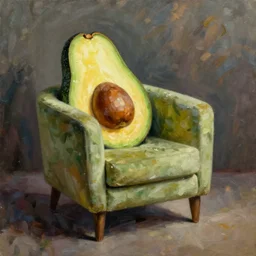 Avocado armchair, oil Painting