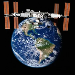 earth as seen from the space station at nighttime