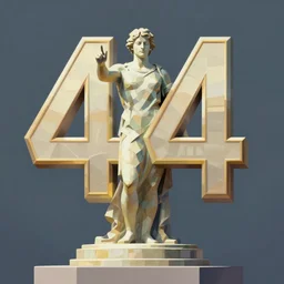 a statue representing the number four, digital painting, trending on artstation