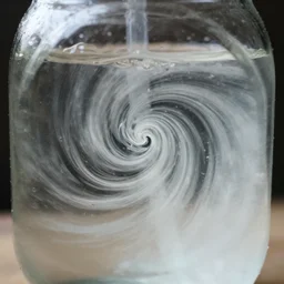 water swirl in a jar