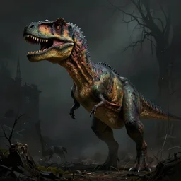 hyper detailed ultra sharp photorealistic portrait of dinosaur, somber gothic aesthetic, masterpiece, elite, illustration, art by melissa houpert, felix englund, greg rutkowski, organic matte painting, bleak color palette, hard edges, smooth, artstation trending 8 k