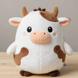 squishmallow plush stuffed animal cow with brown spots
