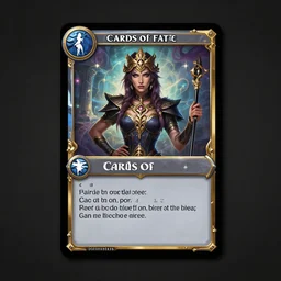 card back design of a virtual trading card game called cards of fate
