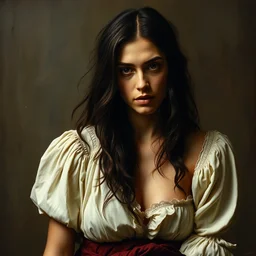 gal gadot as a valentin de boulogne painting