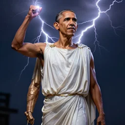 obama as the greek god of lightning, highly detailed, by artgerm and greg rutkowski