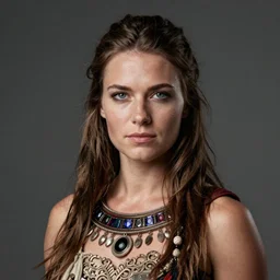 portrait of a barbarian female, ultra sharp, very detailed, high quality focus by wlop