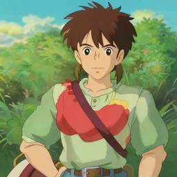 full - color cinematic movie still from a 1 9 8 0 s studio ghibli anime featuring link with a fairy in the hyrule overworld fighting against an octorok and a moblin. legend of zelda anime.