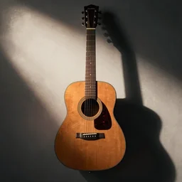 guitar hung up by strings, in the style of benedick bana
