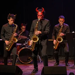 a demon jazz band playing their final concert