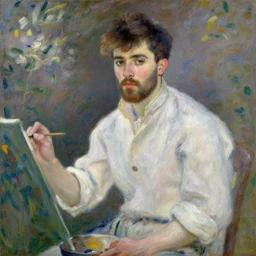 attractive male, painting by claude monet, j. c. leyendecker