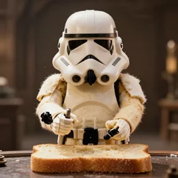 film still of steve buscemi made out of bread in starwars, 4 k