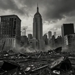 abandoned new york city after a nuclear war, post - apocalyptic, fallout, by dan mumford, 4 k
