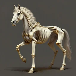 a digital painting of a skeleton horse, digital art