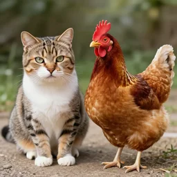 hybrid of a cat and a chicken