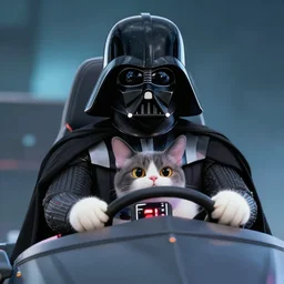 darth vader driving space cat