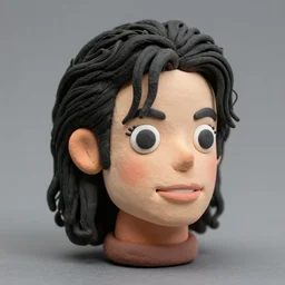 michael jackson!!! clay! close detailed sculpted head of michael jackson , style: claymation puppet kids clay , by guldies