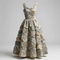 a dress made out of stone rock fabric