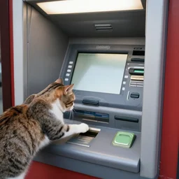 the atm asks me to feed it a cat. hyperrealism