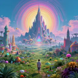 Shots of an unreleased spiritual marvel movie, landscape, 8K, photorealistic, high cohesiveness, psychedelic, concept art, vaporwave
